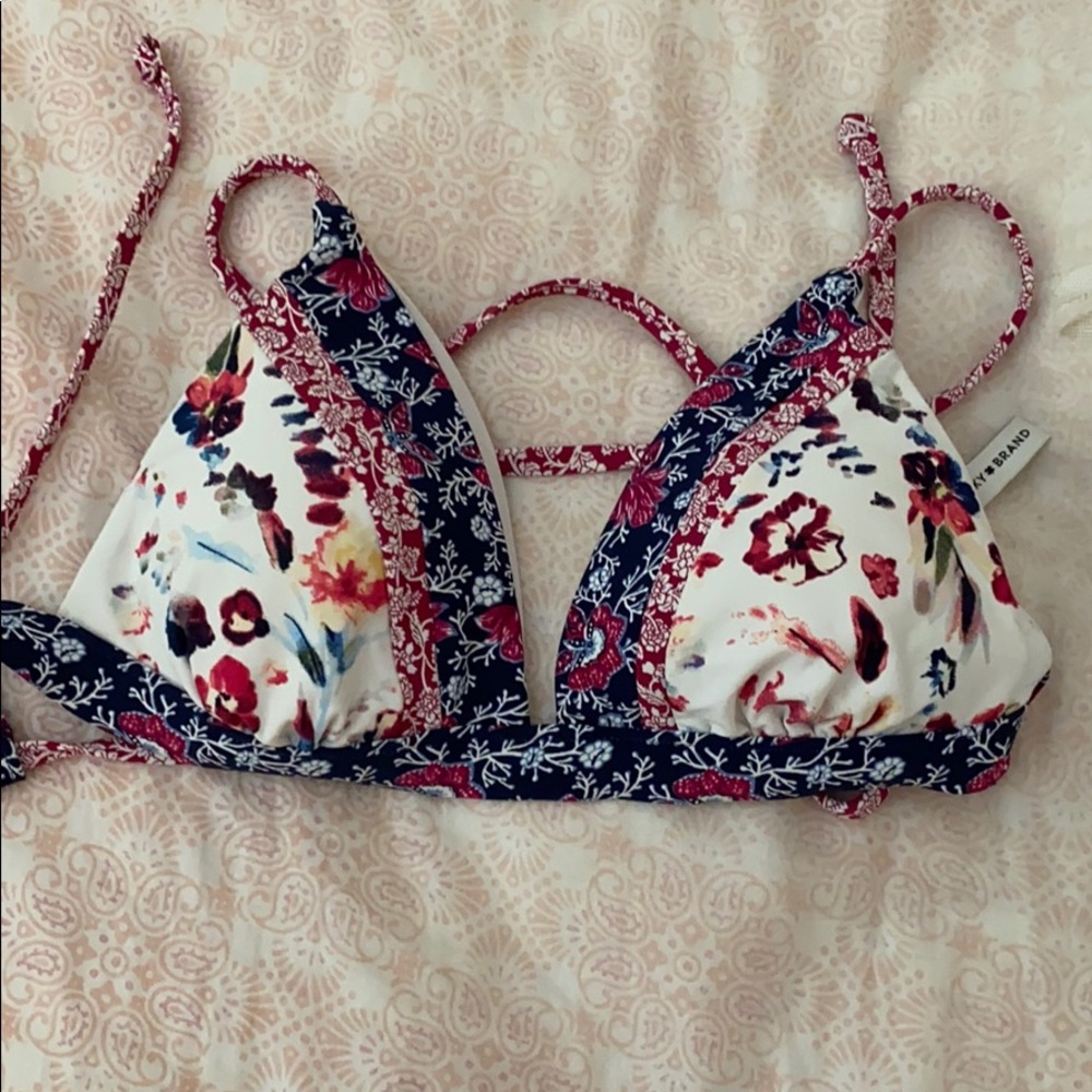 Lucky Brand Floral Bathing Suit Top